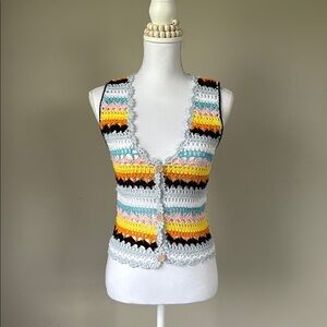 Listicle Boutique Crochet Jackie Sweater Vest size S